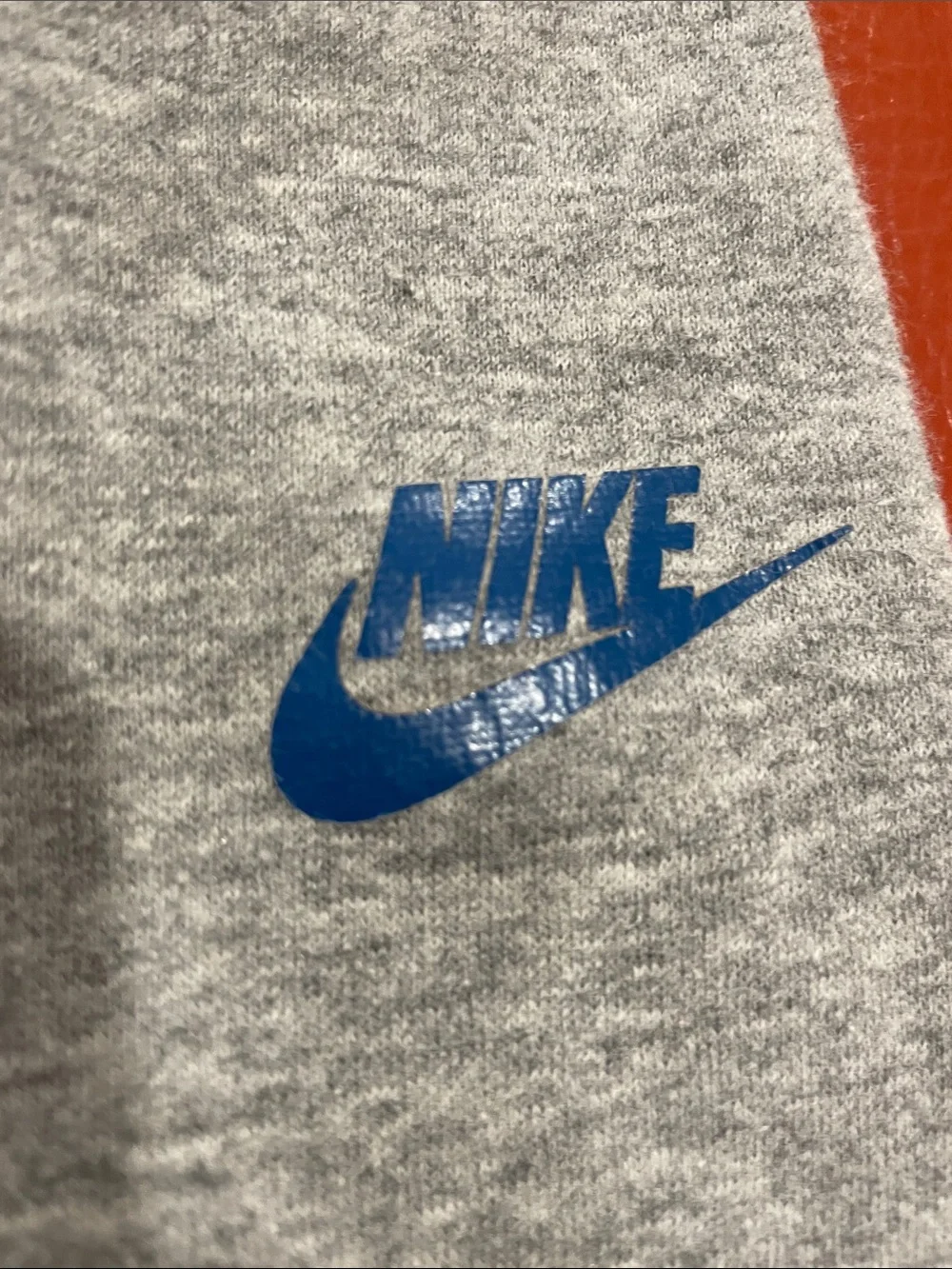 Nike Kids Heather Gray Jogger Sweatpants with Blue Logo